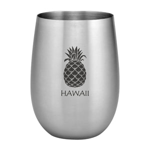Supreme Stainless Steel Hawaii Pineapple 20 oz. Stemless Wine Glass