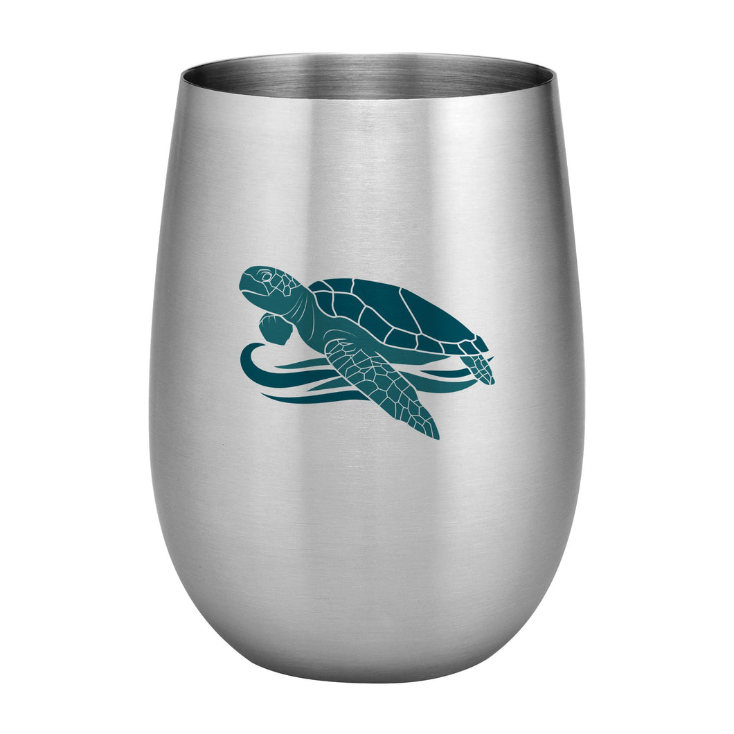Supreme Stainless Steel Hawaiian Islands 20 oz. Stemless Wine Glass, Blue