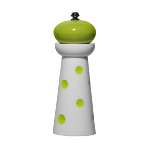 Gourmet Art 2-Piece Acrylic Pepper Mill, Green Dots