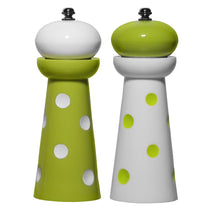 Load image into Gallery viewer, Gourmet Art 2-Piece Acrylic Pepper Mill, Green Dots