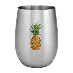 Supreme Stainless Steel Pineapple 20 oz. Stemless Wine Glass