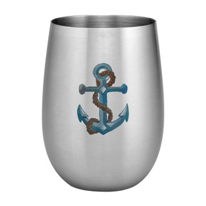 Supreme Stainless Steel Anchor 20 oz. Stemless Wine Glass