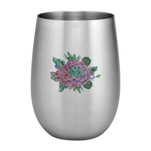 Supreme Stainless Steel Succulent 20 oz. Stemless Wine Glass