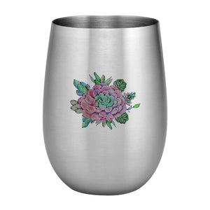 Supreme Stainless Steel Succulent 20 oz. Stemless Wine Glass