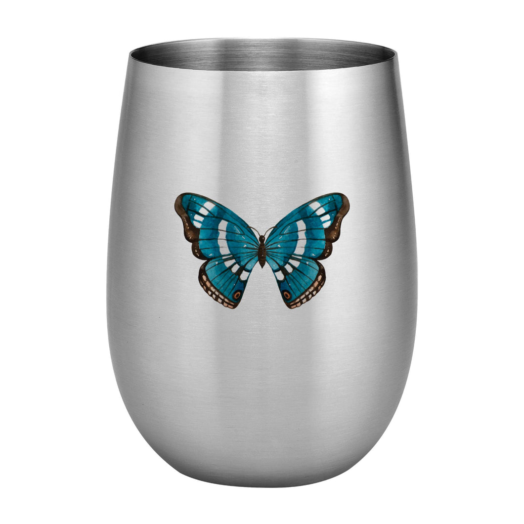 Supreme Stainless Steel Butterfly 20 oz. Stemless Wine Glass