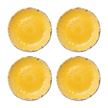 Load image into Gallery viewer, Gourmet Art 4-Piece Crackle Melamine 6&quot; Plate, Yellow