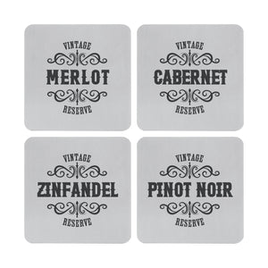 Supreme Stainless Steel 4-Piece Wine Coaster