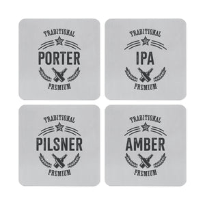 Supreme Stainless Steel 4-Piece Beer Coaster