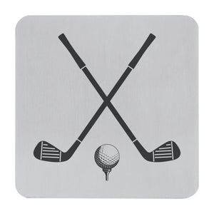 Supreme Stainless Steel 4-Piece Golf Coaster