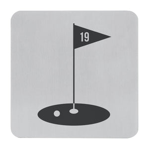 Supreme Stainless Steel 4-Piece Golf Coaster