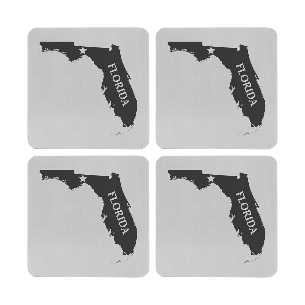 Supreme Stainless Steel 4-Piece Florida Coaster