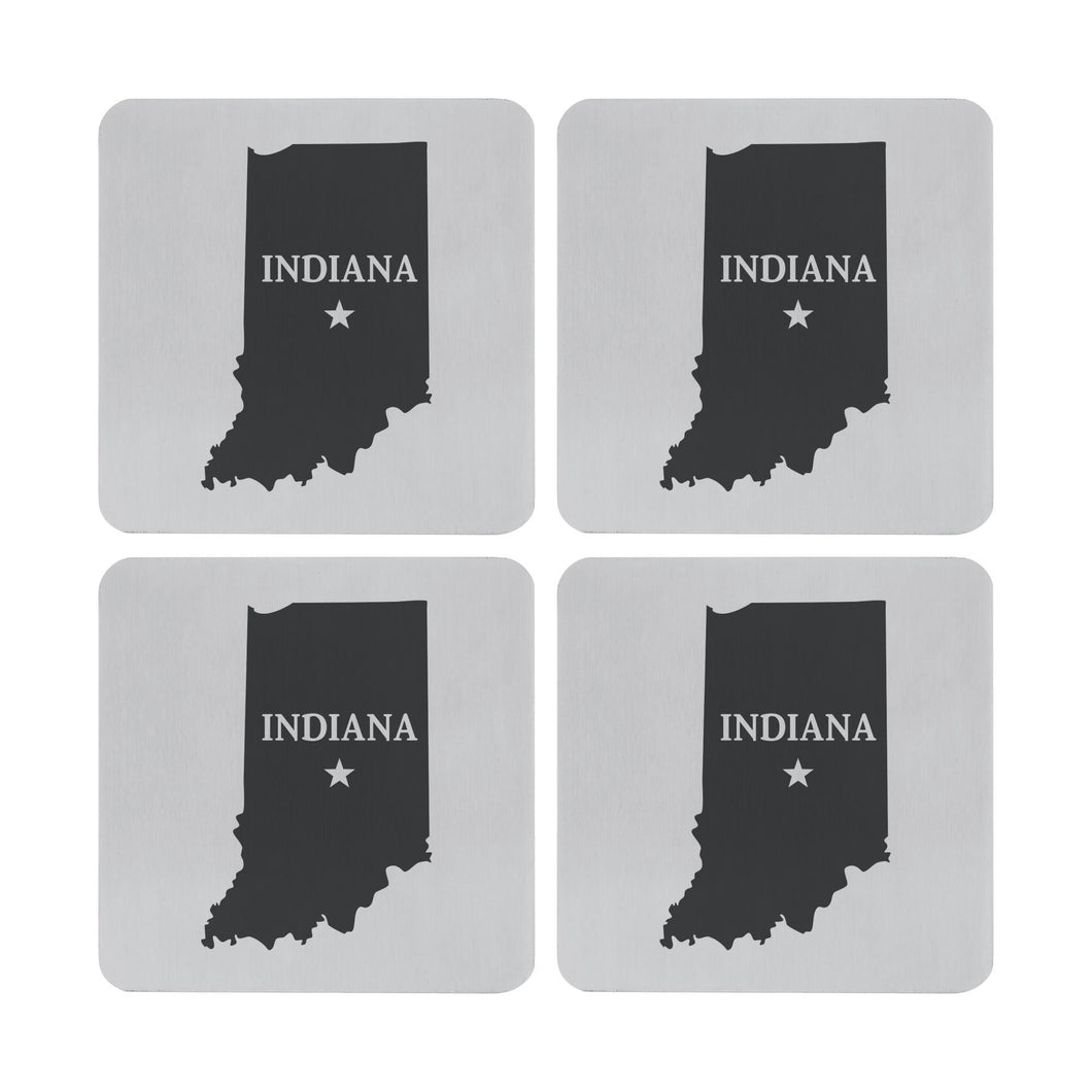 Supreme Stainless Steel 4-Piece Indiana Coaster