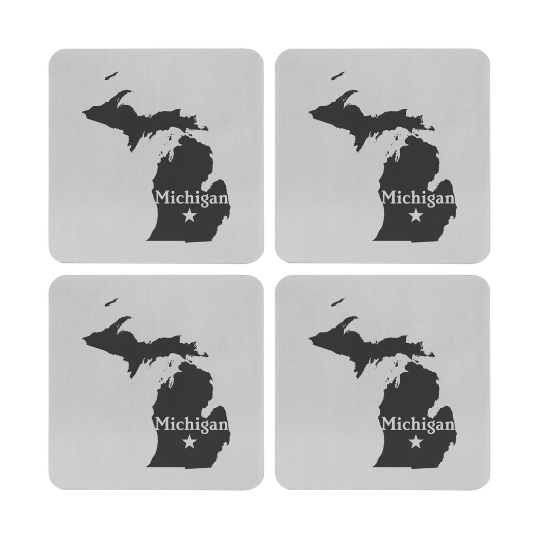 Supreme Stainless Steel 4-Piece Michigan Coaster