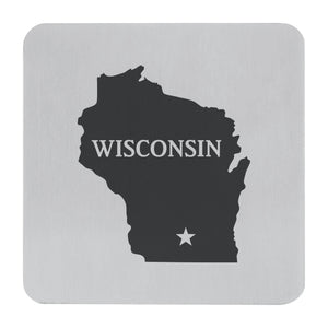Supreme Stainless Steel 4-Piece Wisconsin Coaster