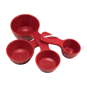 Gourmet Art 4-Piece Latte Melamine Measuring Cups, Red