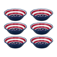 Load image into Gallery viewer, Gourmet Art 6-Piece American Flag Melamine 7&quot; Bowl