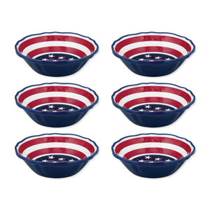 Gourmet Art 6-Piece American Flag Melamine 7" Bowl