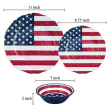 Load image into Gallery viewer, Gourmet Art 6-Piece American Flag Melamine 11&quot; Plate