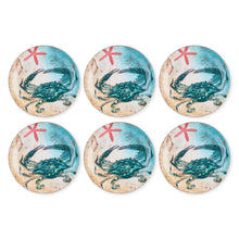 Load image into Gallery viewer, Gourmet Art 6-Piece Sealife Crab Melamine 9 Plate