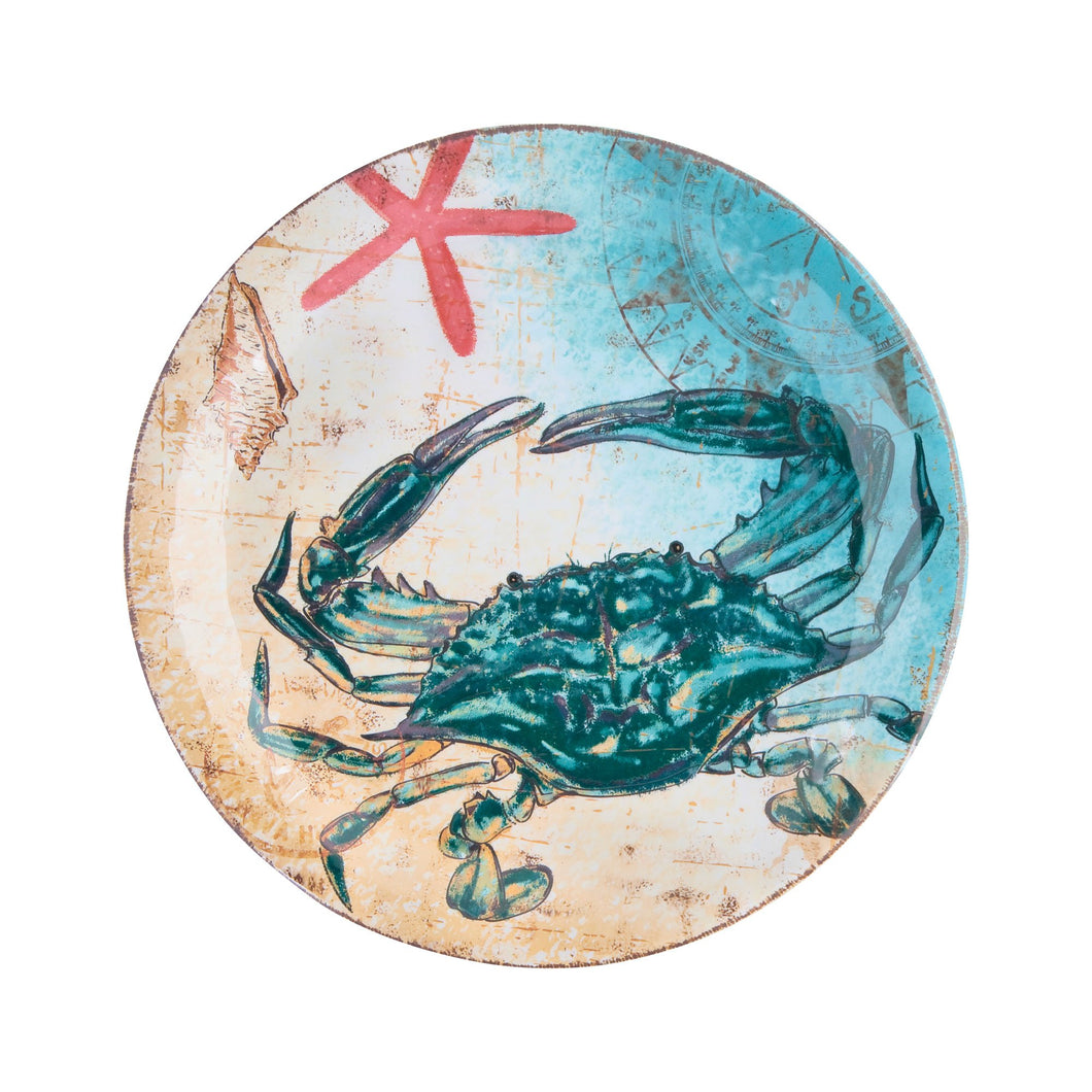 Gourmet Art 6-Piece Sealife Crab Melamine 9 Plate