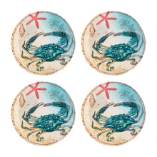 Load image into Gallery viewer, Gourmet Art 4-Piece Sealife Crab Melamine 6 Plate
