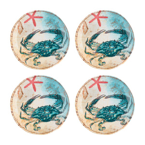 Gourmet Art 4-Piece Sealife Crab Melamine 6 Plate