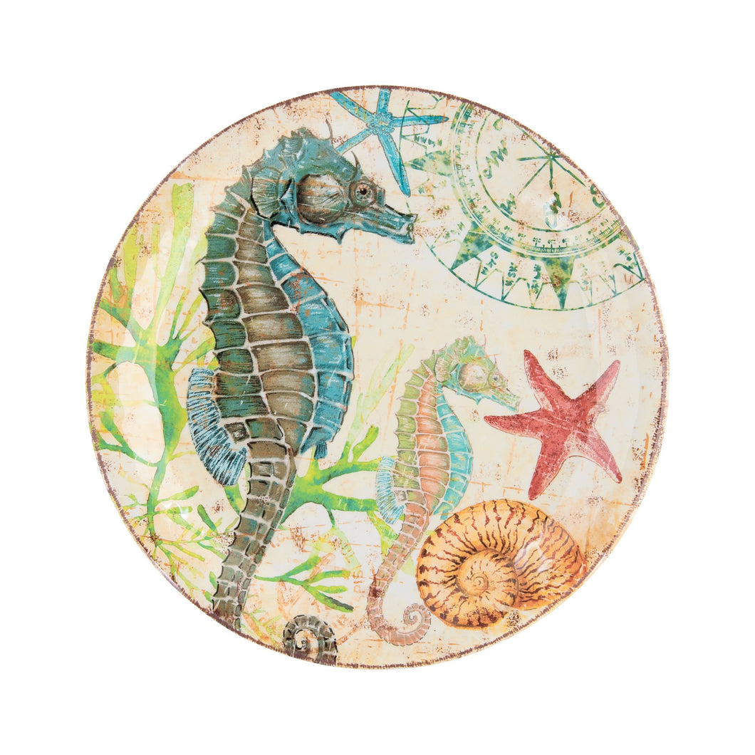 Gourmet Art 6-Piece Sealife Seahorse Melamine 9 Plate