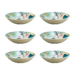 Gourmet Art 6-Piece Sealife Seahorse Melamine 8 Bowl