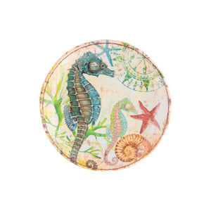 Gourmet Art 4-Piece Sealife Seahorse Melamine 6 Plate