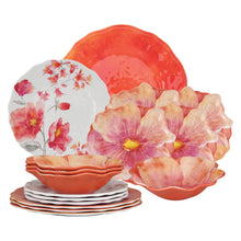 Load image into Gallery viewer, Gourmet Art 16-Piece Tiger Lily Melamine Dinnerware Set