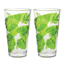 Load image into Gallery viewer, Gourmet Art 2-Piece Tropical Leaves Acrylic DOF Tumbler, 24 oz.