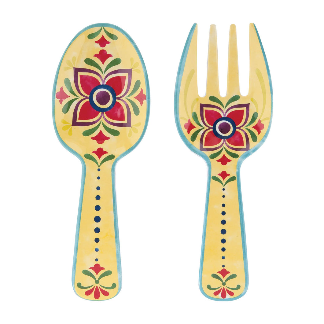 Gourmet Art 2-Piece Fiesta Floral Melamine Salad Server
