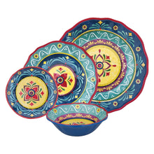 Load image into Gallery viewer, Gourmet Art 16-Piece Fiesta Floral Melamine Dinnerware Set