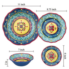 Load image into Gallery viewer, Gourmet Art 4-Piece Fiesta Floral Melamine 6 Plate