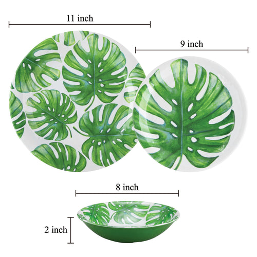 Gourmet Art 6-Piece Monstera Melamine 11 Plate