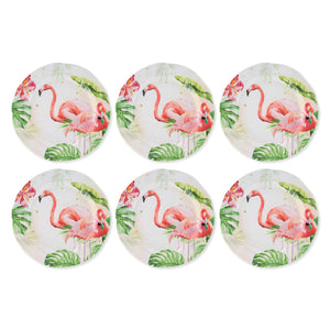 Gourmet Art 6-Piece Flamingo Melamine 10 7/8 Plate
