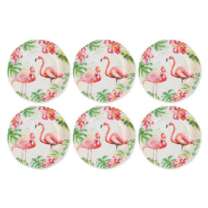 Gourmet Art 6-Piece Flamingo Melamine 9 Plate
