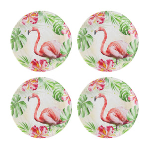 Gourmet Art 4-Piece Flamingo Melamine 6 Plate