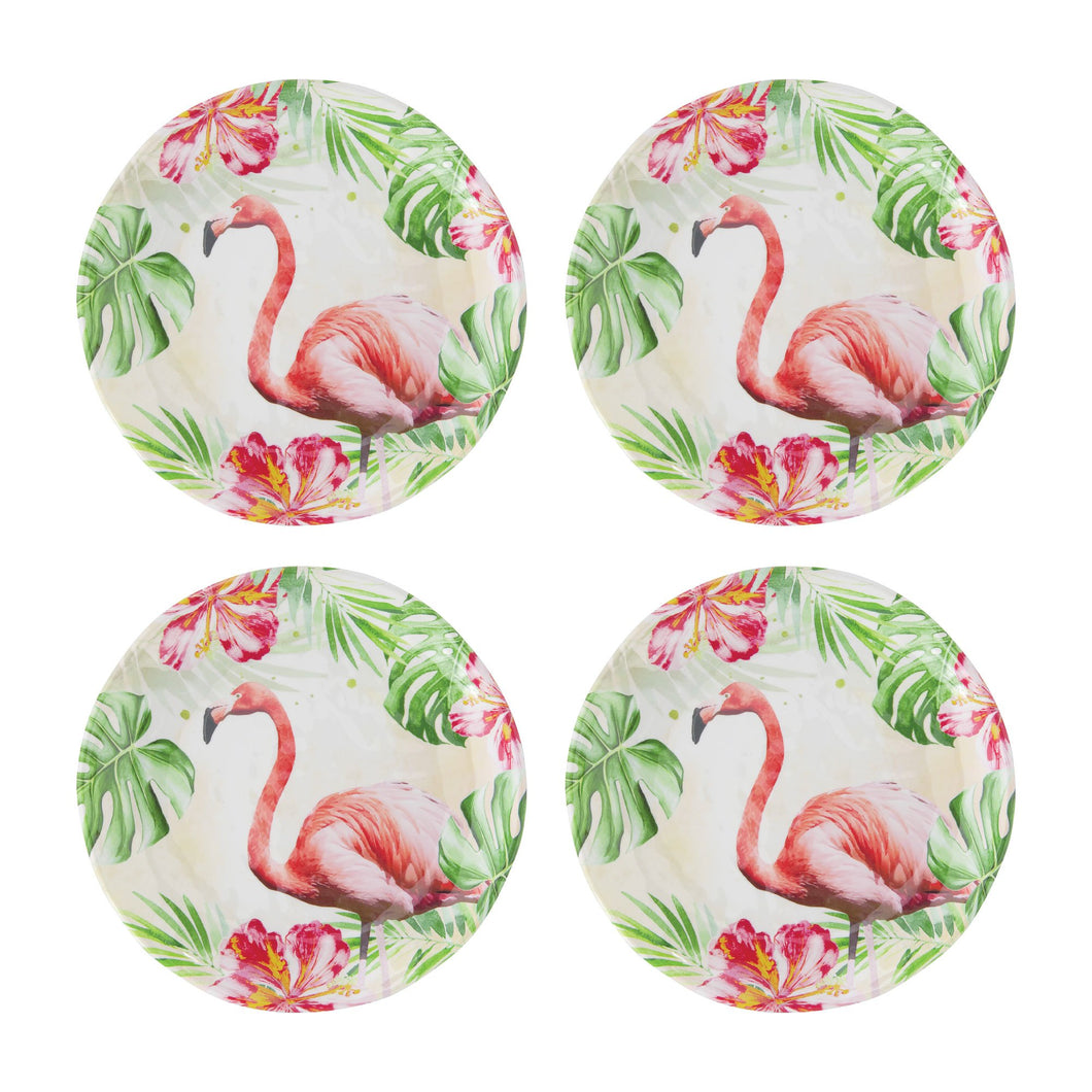 Gourmet Art 4-Piece Flamingo Melamine 6 Plate