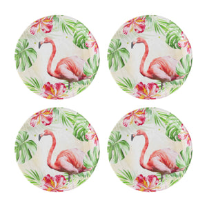 Gourmet Art 16-Piece Flamingo Melamine Dinnerware Set