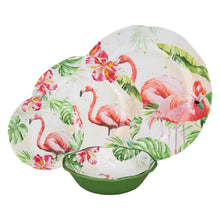 Load image into Gallery viewer, Gourmet Art 16-Piece Flamingo Melamine Dinnerware Set