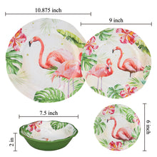 Load image into Gallery viewer, Gourmet Art 16-Piece Flamingo Melamine Dinnerware Set