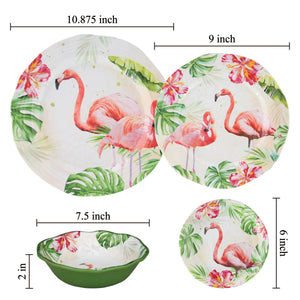 Gourmet Art 4-Piece Flamingo Melamine 6 Plate