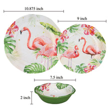 Load image into Gallery viewer, Gourmet Art 12-Piece Flamingo Melamine Dinnerware Set