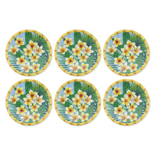 Load image into Gallery viewer, Gourmet Art 6-Piece Bamboo Plumeria Melamine 9 Plate