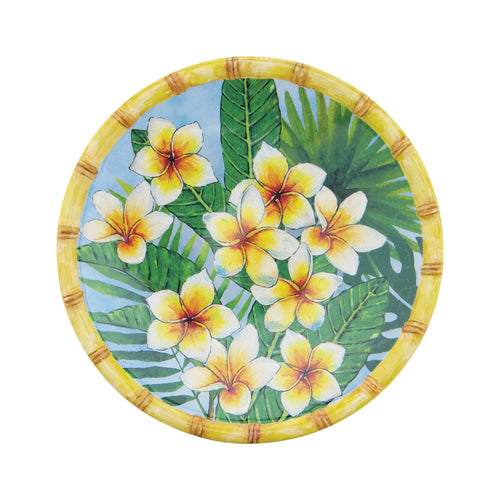 Gourmet Art 6-Piece Bamboo Plumeria Melamine 9 Plate