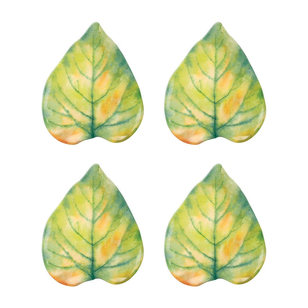 Gourmet Art 4-Piece Birch Leaf Melamine 9 1/2 Plate
