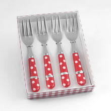 Load image into Gallery viewer, Gourmet Art 4-Piece Dots Cocktail Fork Set