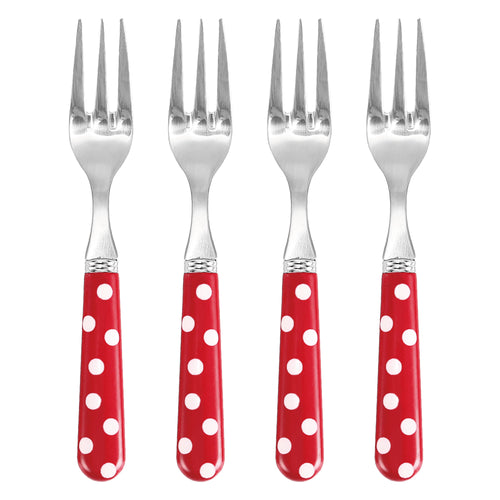 Gourmet Art 4-Piece Dots Cocktail Fork Set
