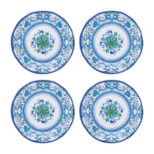 Load image into Gallery viewer, Gourmet Art 4-Piece Blue Floral 6&quot; Melamine Plate
